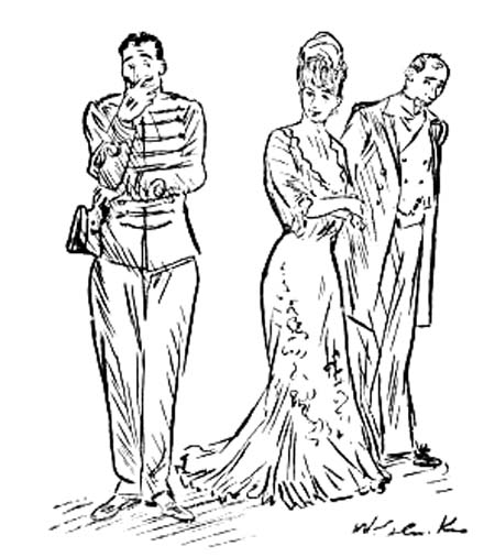 His ruddy complexion turned a sickly
green