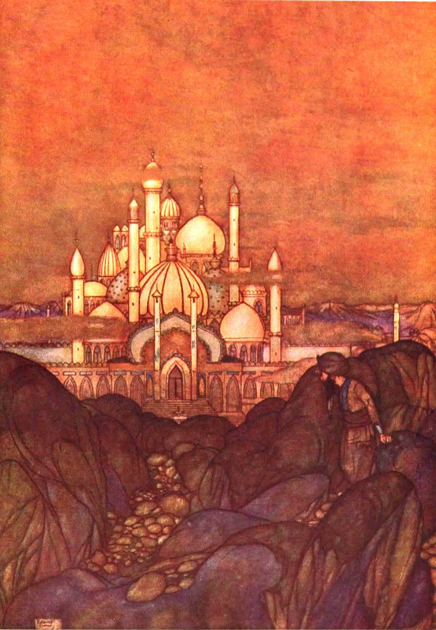 Er kam in Sichtweite eines Palastes aus glänzendem Marmor an.