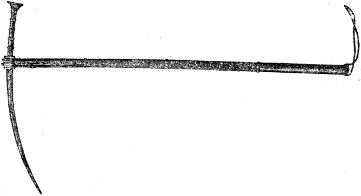 (Az egri ostromból fennmaradt harci csákány.)