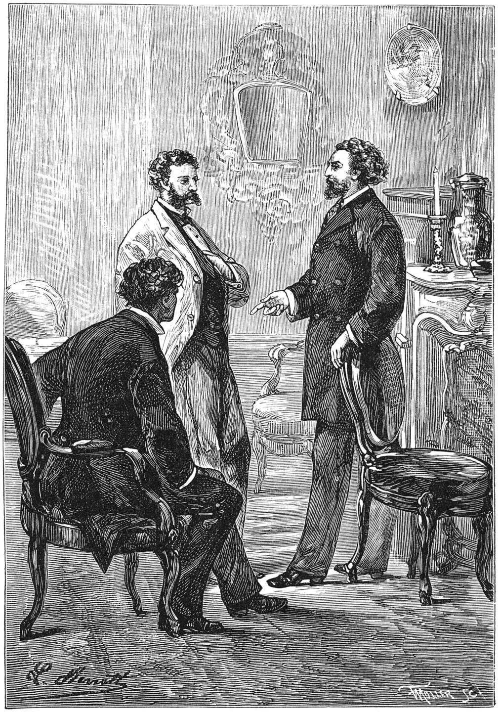 „Ja, Stephanus,” antwoordde Mathias Sandorf, „ja, zij zijn gewaarschuwd”. (Bladz. 32.)