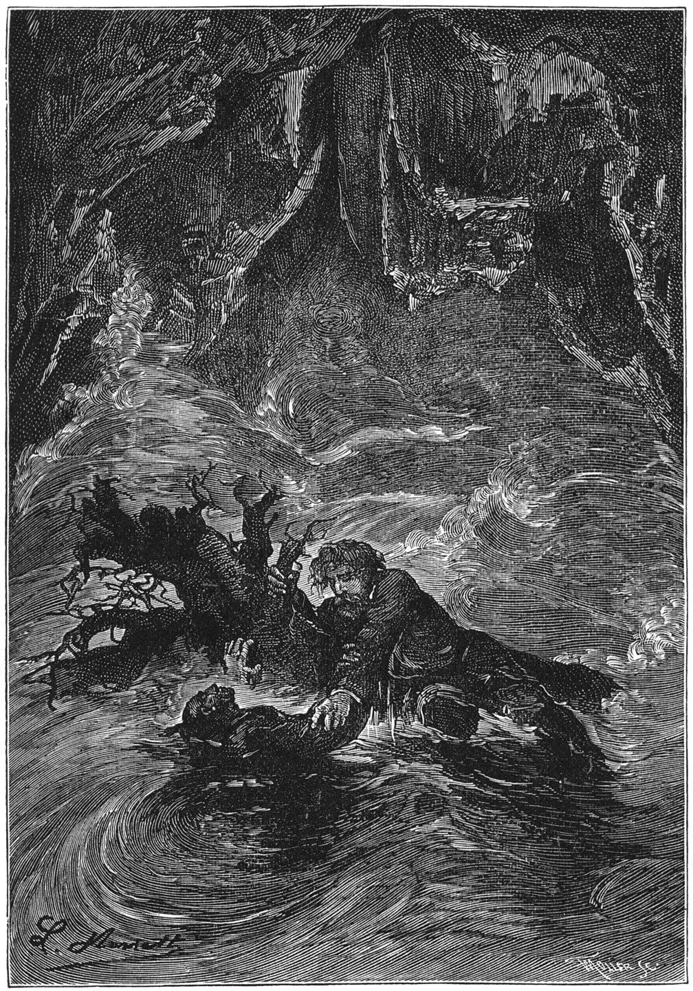 Het gelukte hem een oogenblik later den arm van Stephanus Bathory te grijpen. (Bladz. 108.)