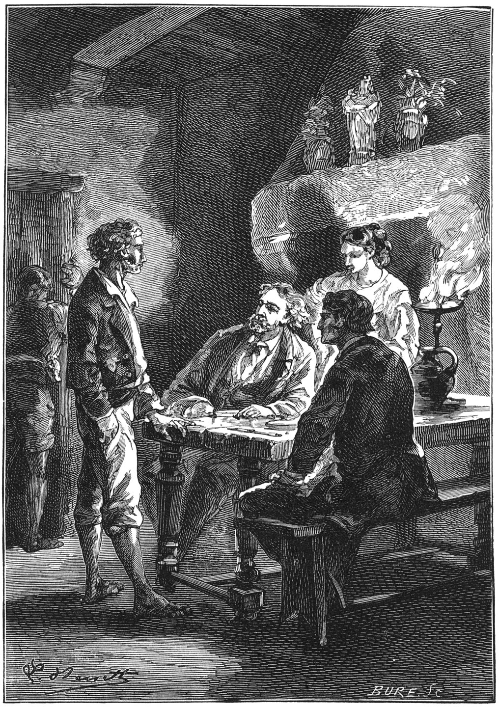 „Voor alles moet gij thans eten, nietwaar?” vroeg Andreas Ferrato. (Bladz. 132.)