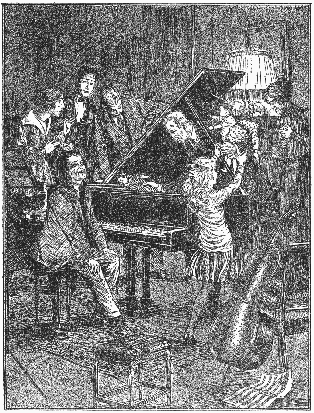 Wat is dat?—Lientiens poppen! En papa vischte vlug Dora op. Sjarlotte en Nellie volgden.