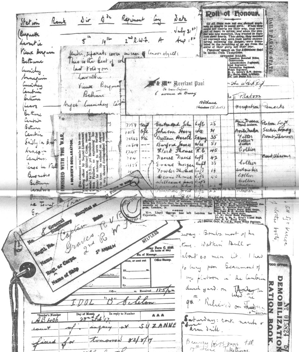 collage of documents