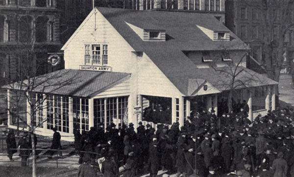 Right in the midst of the
busy hurrying throng of Union Square